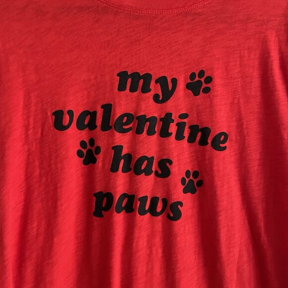 Torrid Sz 0 US L/12 Valentine Paws Relaxed Fit Heritage Slub Crew Neck Tee NWT - Picture 3 of 10